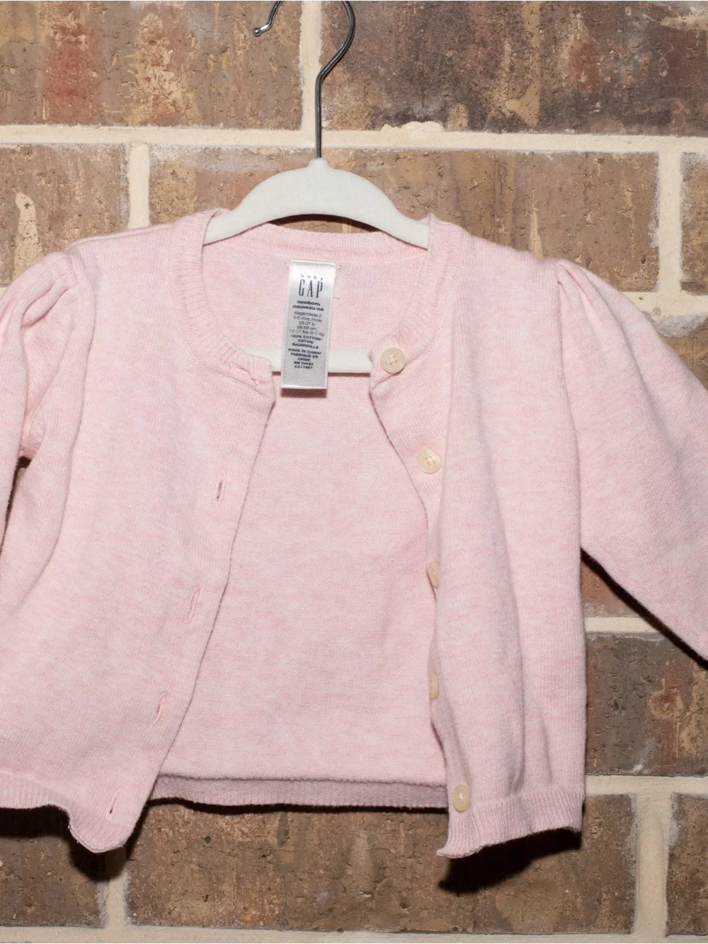 Baby gap light pink cardigan sweater
